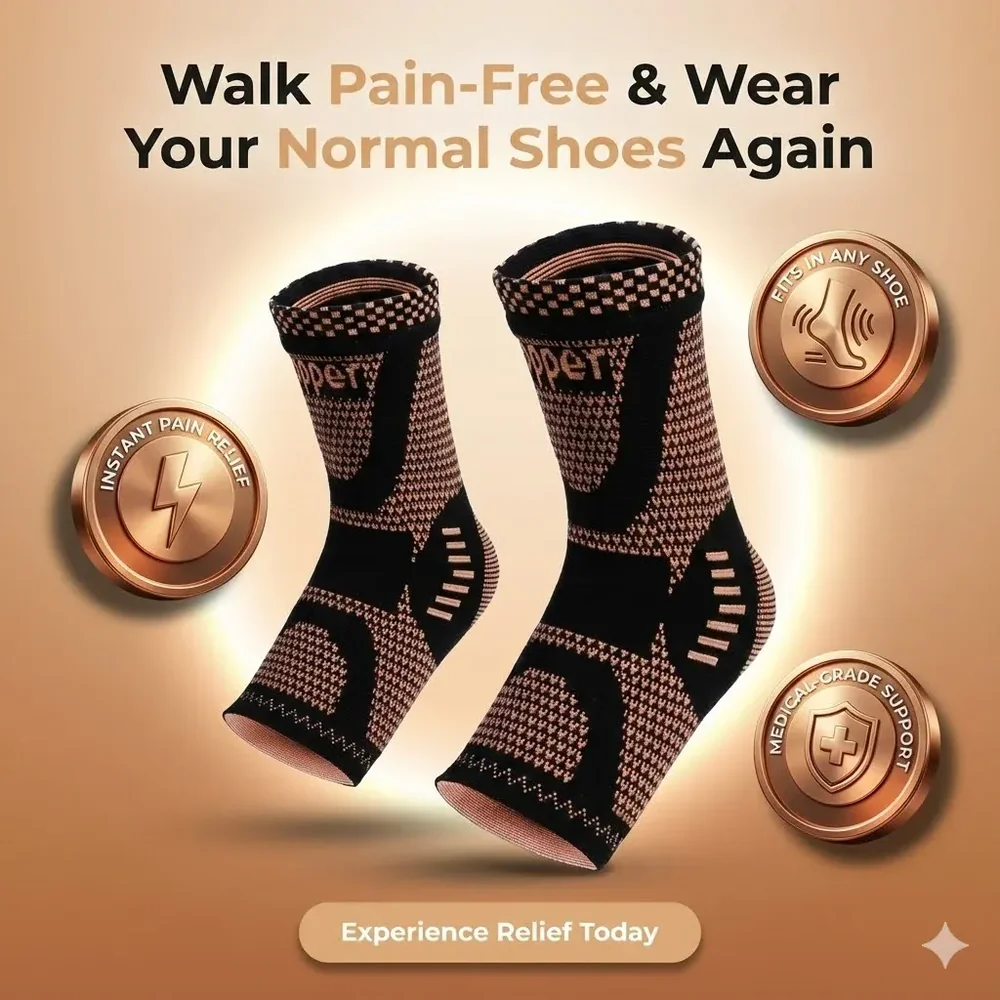 FreeStep compression socks worn during a long walk